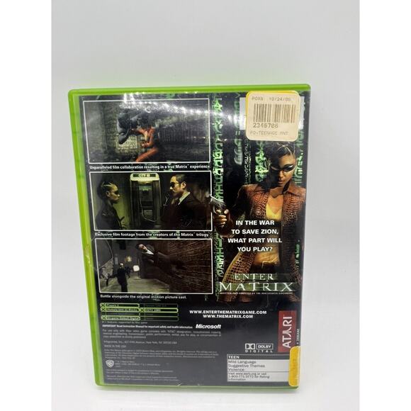 Enter the Matrix (Microsoft Xbox, 2003) Complete In Case CIB - Tested - Picture 3 of 11